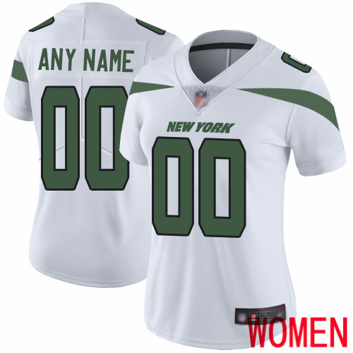 Limited White Women Road Jersey NFL Customized Football New York Jets Vapor Untouchable->customized nfl jersey->Custom Jersey
